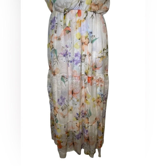 Lara G New NWT Floral Silk Blend Dress Size Medium - Picture 2 of 6